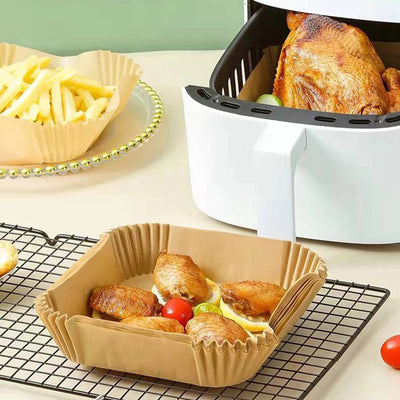 Papier de cuisson carré en papier huilé pour friteuse, résistant et pratique

