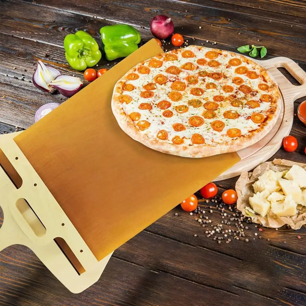 Pelle à pizza en bois avec surface antiadhésive pour une manipulation facile des pizzas et gâteaux