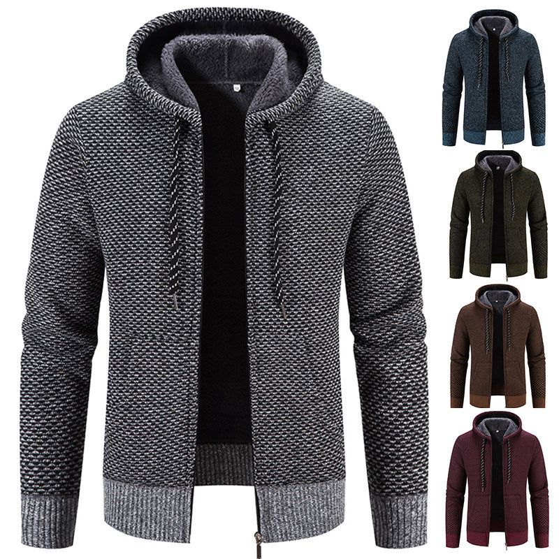 Cardigan pour homme avec doublure en laine et coupe ajustée, disponible en plusieurs couleurs.