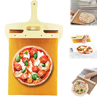 Pelle à pizza en bois avec surface antiadhésive pour une manipulation facile des pizzas et gâteaux